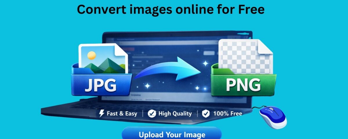 Online JPG to PNG Converter tool interface with fast, high quality, free image conversion feature.