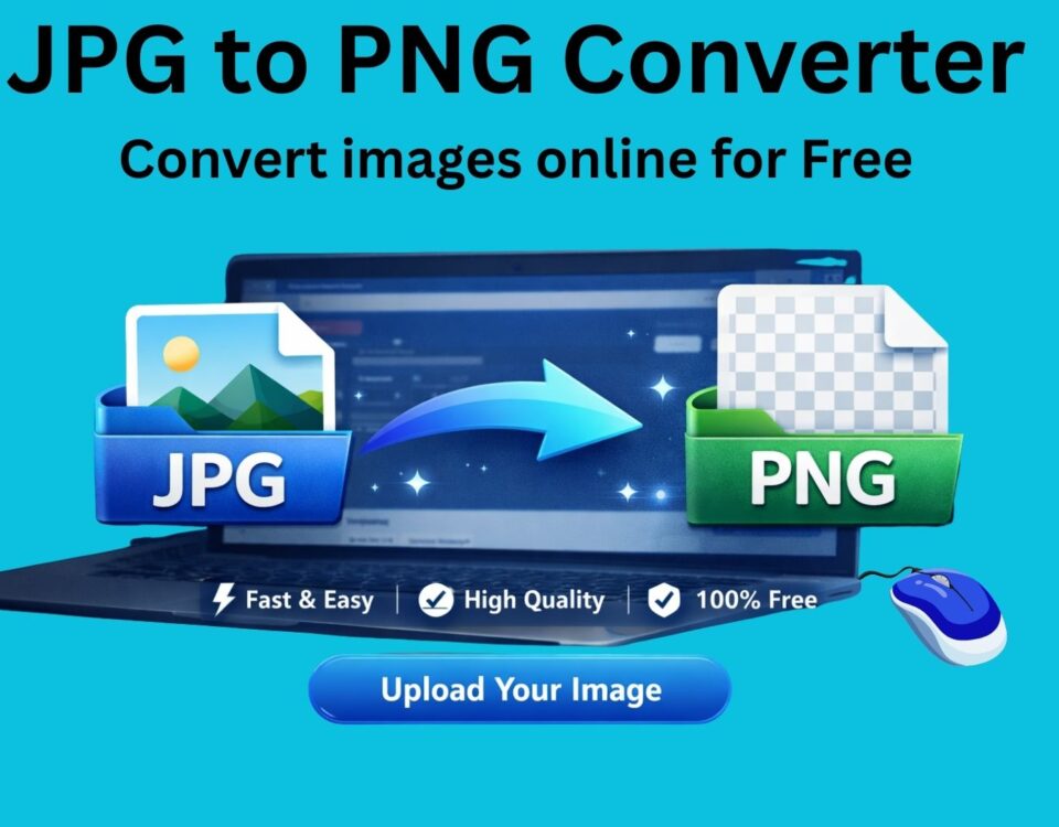 Online JPG to PNG Converter tool interface with fast, high quality, free image conversion feature.